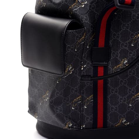 gucci bestiary backpack with tigers|Gucci Bestiary Backpack GG Supreme Tigers Black/Grey .